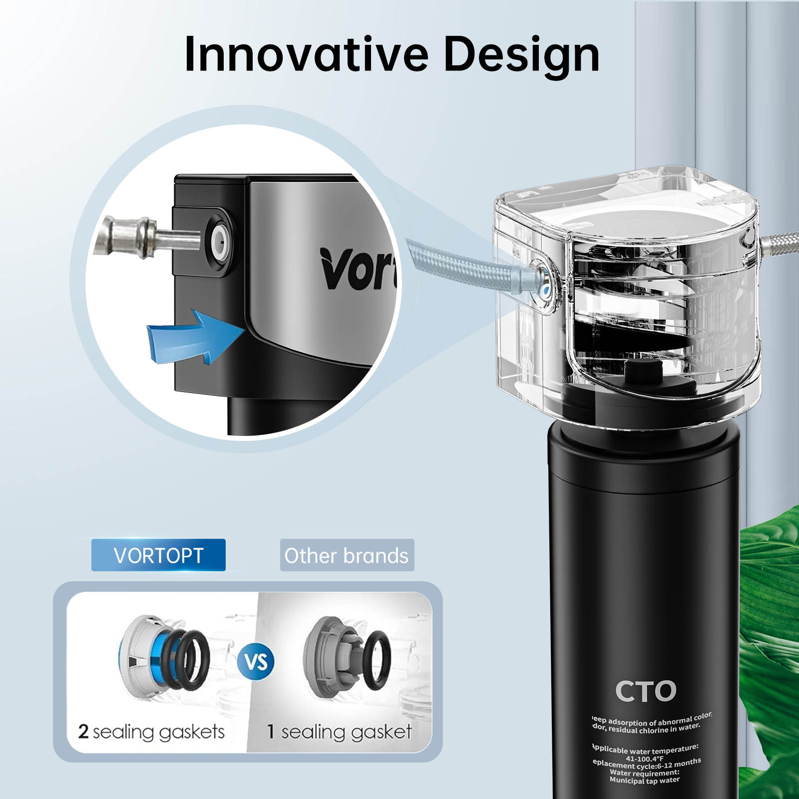 High Capacity Under Sink Water Filter System – Reduces PFAS, Microplastics & Chlorine